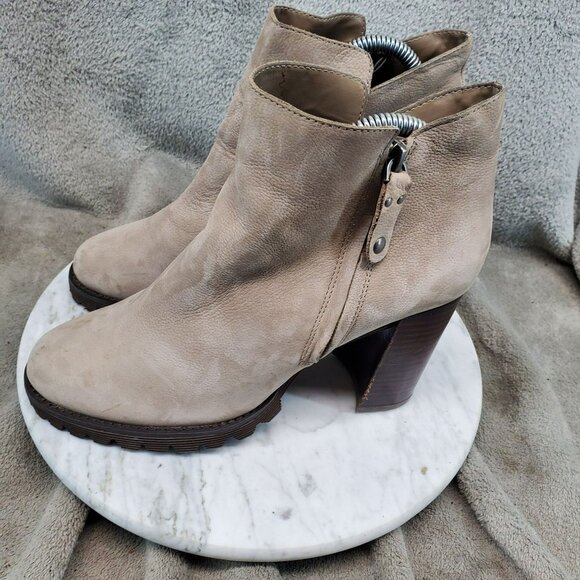 Anthropologie Gibson Latimer Shoes Womens Size 8 Jada Brown Leather Ankle Boots - Picture 1 of 8